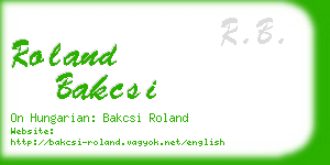 roland bakcsi business card